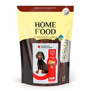 Home Food беззерновий корм із м'яса качки з нутом для дорослих собак малих порід