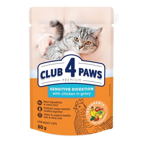 Клуб 4 лапи (Club 4 paws) Вологий корм для котів курка в соусі