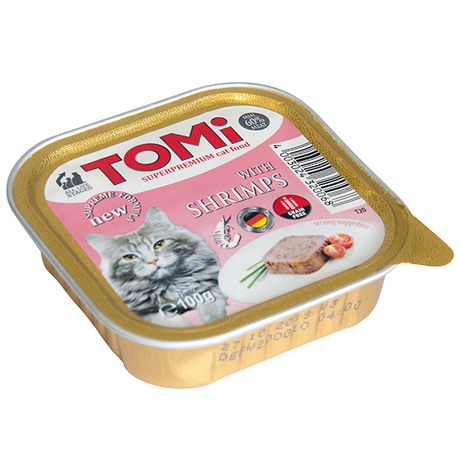 TOMi shrimps КРЕВЕТКИ консерви для кішок, паштет