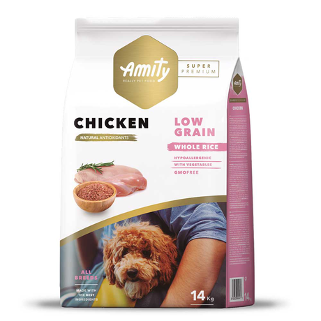 Amity Super Premium Low Grain Chicken для дорослих собак всіх порід (курка)