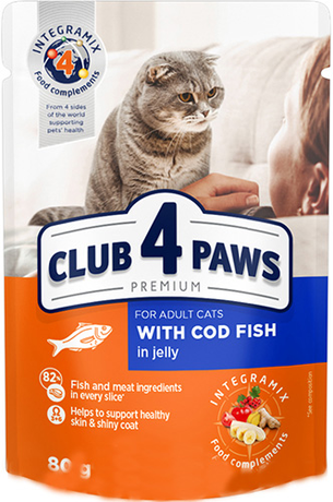 Клуб 4 лапи (Club 4 paws) Premium Вологий корм для котів тріска в желе