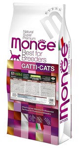 Monge BWild Cat GRAIN FREE беззерновий повноцінний збалансований корм з м'яса буйвола для великих кішок різного віку