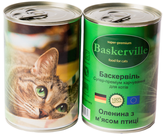 Baskerville вологий корм для кішок оленина з м'ясом курки