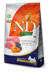 Сухий корм Farmina (Фарміна) N & D Grain Free Pumpkin Dog Lamb & Blueberry Adult Mini беззерновий для собак малих порід, з ягням