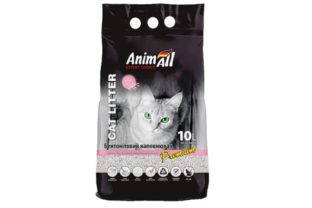 AnimAll Наповнювач для котячих туалетів бентонітовий білий, з ароматом дитячої присипки