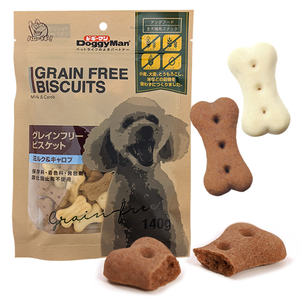 DoggyMan Biscuits Milk&Carob ДОГГІМЕН БІСКВІТ МОЛОКО&КЕРОБ беззернове печиво, ласощі для собак, Вага: 0.14 кг