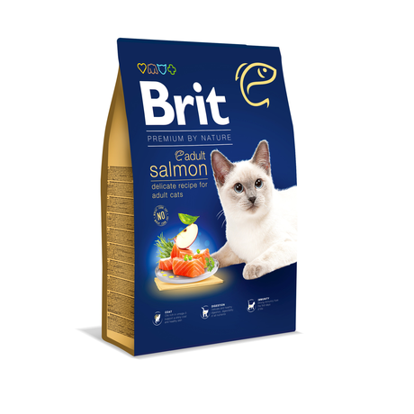 Brit Premium by Nature Cat Adult Salmon для дорослих кішок (лосось)