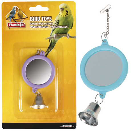 Flamingo MIRROR ROUND+BELL іграшка для папуг кругле дзеркало з дзвіночком