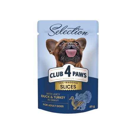 Клуб 4 лапи Plus Selection для собак малих порід зі шматочками качки та індички в соусі, 85 г