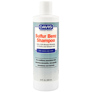 Davis Sulfur Benz Shampoo шампунь для собак и котов с заболеваниями кожи, с пероксидом бензоила, серой, салициловой кислотой