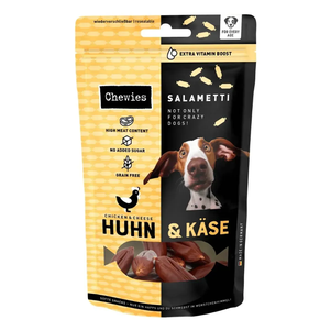 Chewies Salametti Натуральні Сушені Ковбаски Для Собак (Курка Та Сир) Фото Зоомагазину Dog.Com.Ua