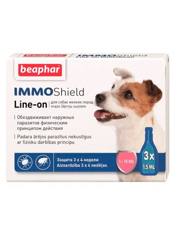 Beaphar IMMO Shield Капли от блох и клещей для собак от 1 до 15 кг