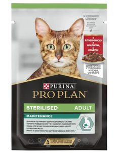 Pro Plan Sterilized Влажный корм для стерилизованных кошек с говядиной, 85 г