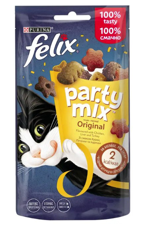 Felix Party Mix Лакомство Для Кошек С Курицей, Печенью И Индейкой, 60 Г Фото От Dog.Com.Ua