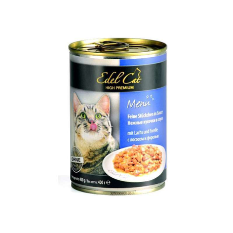 Edel Cat Шматочки з лососем і фореллю в соусі для котів