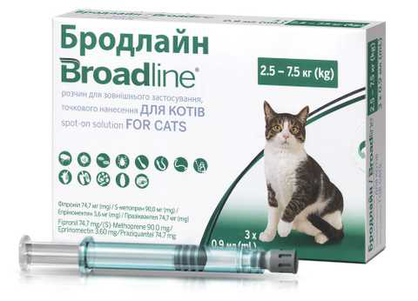 Broadline (Бродлайн) Капли на холку для кошек весом от 2,5 до 7,5 кг