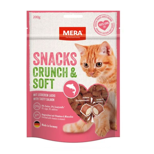 Mera snacks Crunch & Soft Lachs снеки для кошек с лососем, 200 гр