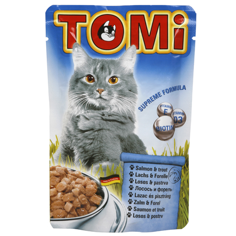 Tomi Salmon Trout Лось Форель Консерви Для Кішок, Вологий Корм, Пауч Фото Від Dog.Com.Ua