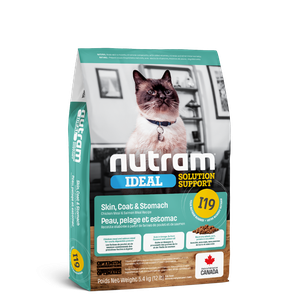 Nutram I19 Ideal Solution Support Sensitive Skin, Coat & Stomach Cat для дорослих кішок з проблемами шлунка, шкіри та шерсті
