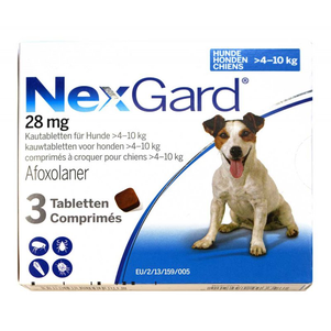 NexGard (НексГард) Таблетки від бліх та кліщів для собак вагою від 4 до 10 кг