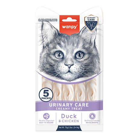Wanpy Functional Creamy Lickable Treat Urinary Care Рідкі Ласощі Для Котів Із Сечокам'Яною Хворобою, 5 Шт/Уп Фото Від Dog.Com.Ua