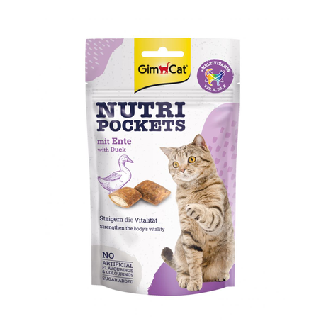 GimCat Nutri Pockets Качка+Мультивітамін - подушечки з качкою для котів