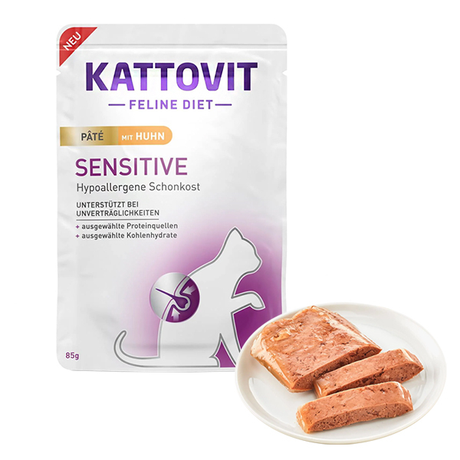 Kattovit Veterinary Sensitive Chicken Pate Паштет Для Котів З Харчовою Непереносимістю З Куркою Фото Від Dog.Com.Ua