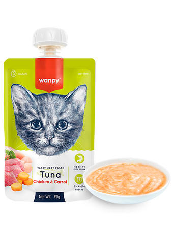 Wanpy Tuna Chicken & Carrot Ванпі Крем-Суп Тунець І Курка З Морквою Рідкий Корм Для Котів Фото Від Dog.Com.Ua