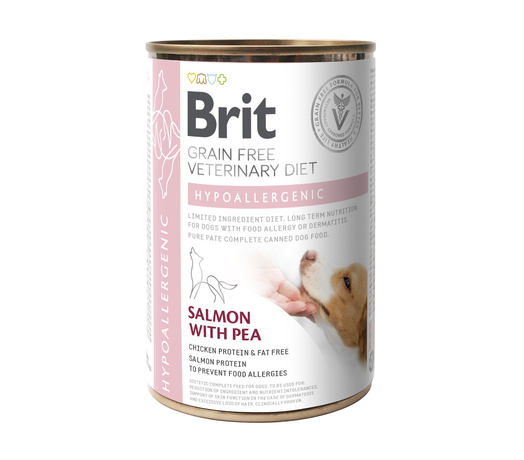 Консерва Brit Veterinary Diet Dog Hypoallergenic беззерновий гіпоалергенний корм для собак (лосось)