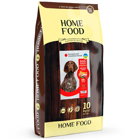 Home Food Беззерновой корм из мяса утки с нутом для взрослых собак средних и крупных пород