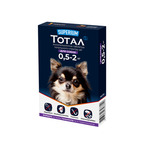 Superium Тотал, антигельмінтні таблетки тотального спектру дії для собак