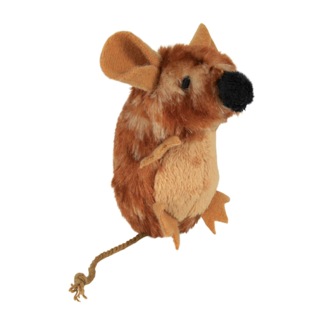 Trixie Мышка плюшевая коричневая с пищалкой 8 см