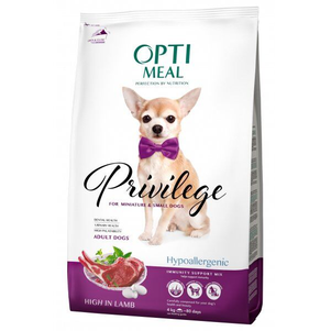 Optimeal Privilege Hypoallergenic Small Breeds Adult Dog гіпоалергенний корм для дорослих собак малих і мініатюрних порід (ягня і рис)