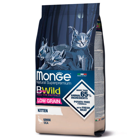 Monge Cat Bwild Low Grain Kitten Низькозерновий корм для кошенят (гусак)