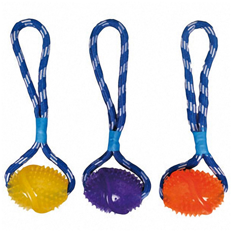 Flamingo Football Cotton Rope іграшка для собак, м'яч на мотузці з петлею для руки