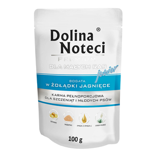 Пауч Dolina Noteci Premium для щенков, юниоров собак маленьких пород с рубцом ягненка, 100 гр