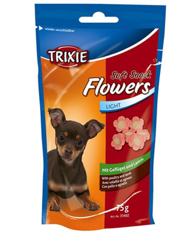 Trixie 31492 Мягкие лакомства Flowers для собак с ягненком и птицей, 75 г