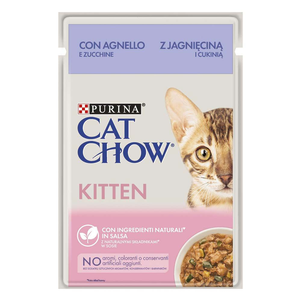 Cat Chow Влажный Корм Для Котят Кусочки В Подливке С Ягненком И Кабачком, 85 Г Фото Зоомагазина Dog.Com.Ua