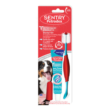 SENTRY Petrodex набір зубна щітка 3600+зубна паста Подвійна сила для собак