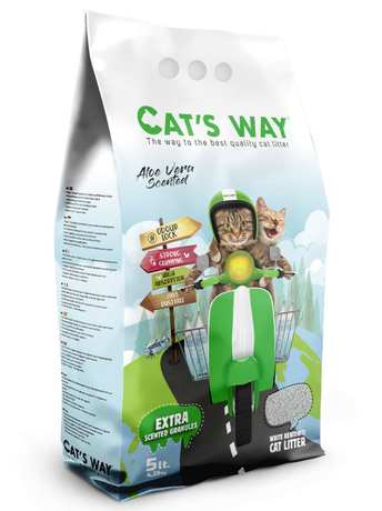 Cat's Way Бентонитовый наполнитель алоэ вера зеленые гранулы