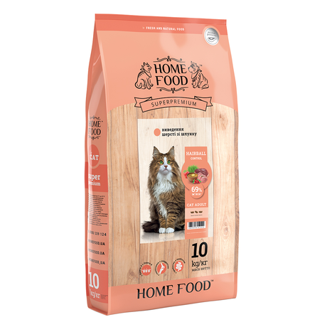 Home Food с индейкой, уткой и курицей для выведения шерсти из желудка кошек