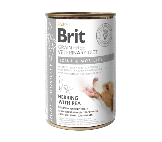 Консерва Brit Veterinary Diet Dog Joint & Mobility беззерновий корм при захворюваннях суглобів та порушення рухливості (риба)