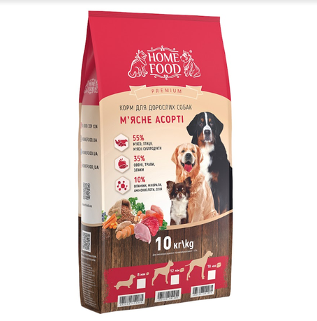 Home Food Сухой корм премиум-класса для взрослых собак малых пород, мясное ассорти