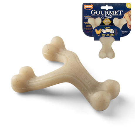 Nylabone Gourmet Wishbone Chicken Потрійна Жувальна Кістка Зі Смаком Курки Для Собак Фото Від Dog.Com.Ua