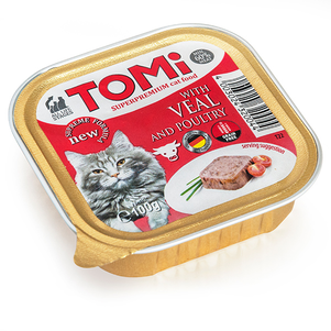 TOMi veal poultry ТЕЛЯТИНА ПТАХ консерви для котів, паштет