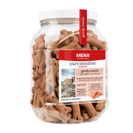 Mera good snacks pure sensitive Lach & Reis снеки для чутливих собак із лососем та рисом, 600 гр