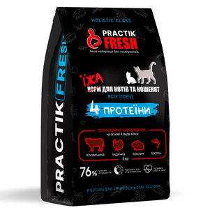 Practik Fresh Сухой Корм Для Кошек Всех Пород И Возрастов (4 Вида Мяса) Фото Зоомагазина Dog.Com.Ua