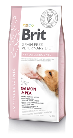 Лечебный корм Brit Veterinary Diet Dog Hypoallergenic беззерновой гипоаллергенный корм для собак (лосось)