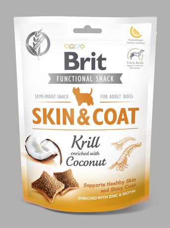 Brit Care Dog Functional Snack Skin&Coat Krill Функціональні ласощі для собак з м'ясом криля та кокосом для здорової шкіри та шерсті