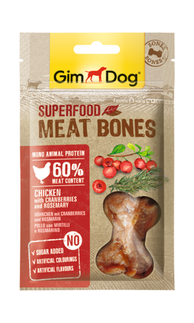 GimDog Superfood М'ясні кісточки з куркою, журавлиною та розмарином для собак